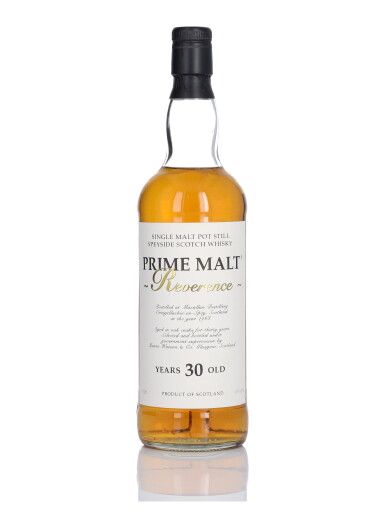 View full screen - View 1 of Lot 132. Macallan Prime Malt Reverence 30 Year Old 40.0 abv 1968 (1 BT 75cl).