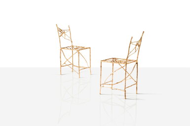 View full screen - View 1 of Lot 66. Paire de chaises Bambou.