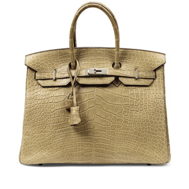 View full screen - View 1 of Lot 693. Poussière Matte Mississippiensis Alligator Birkin 35 Palladium Hardware, 2008.