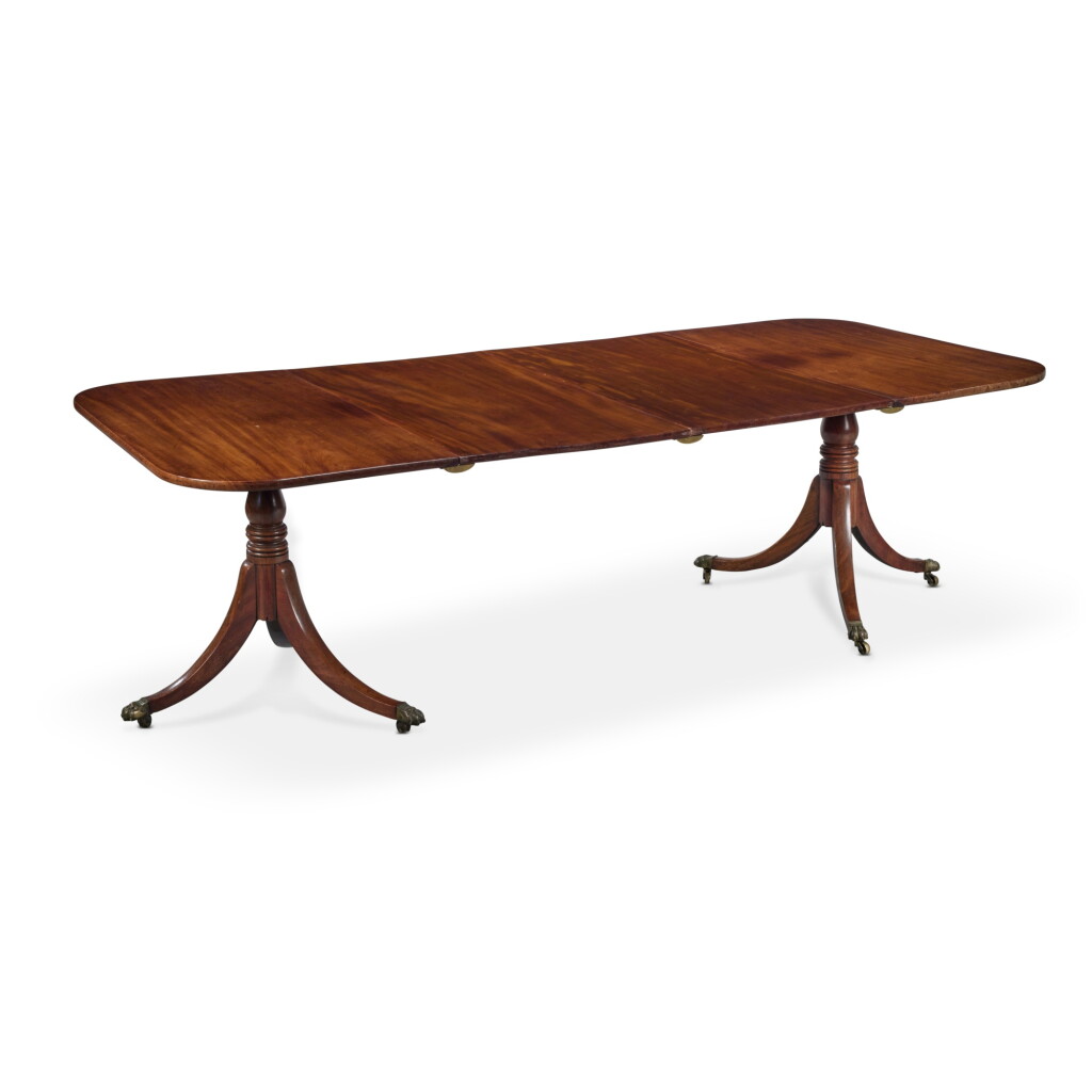 View full screen - View 1 of Lot 107. A Regency Mahogany Two-Pedestal Dining Table, Circa 1820.