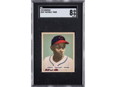 View full screen - View 1 of Lot 26. 1949 Bowman #224 Leroy "Satchell" Paige Rookie Card – SGC NM-MT 8.