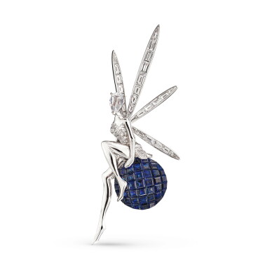 View full screen - View 1 of Lot 1820. Sapphire and Diamond ‘Caresse d'Eole’ Brooch | 梵克雅寶 | 藍寶石 配 鑽石 ‘Caresse d'Eole’ 胸針.