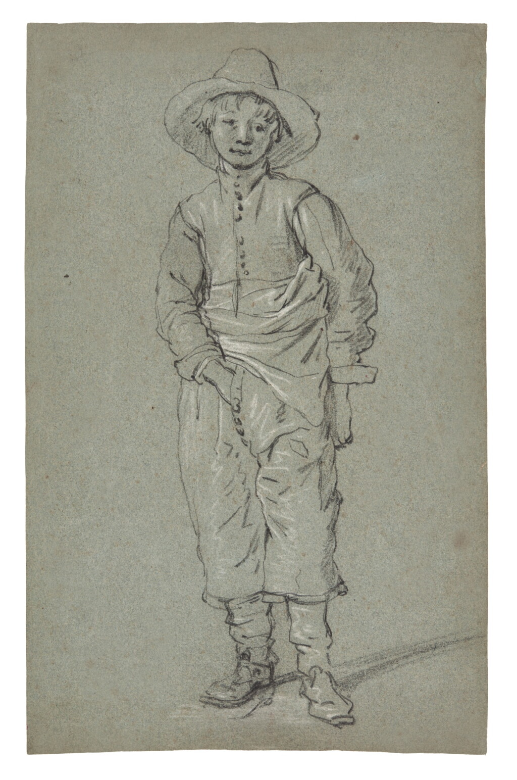 View full screen - View 1 of Lot 53. Study of a standing boy with his hand in his trousers.