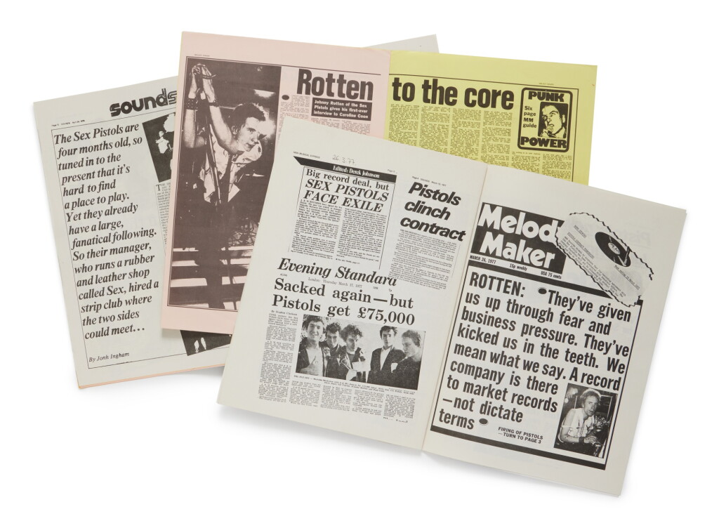 View full screen - View 1 of Lot 95. Sex Pistols | A group of three early Sex Pistols press kits.