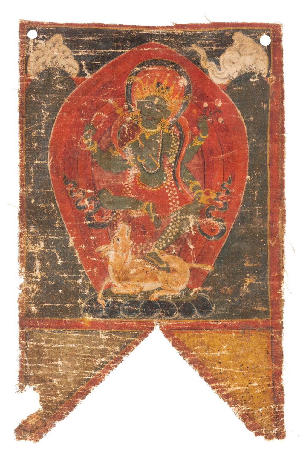 View full screen - View 1 of Lot 118. A double-sided Shaivite paubha Nepal, 18th century | 尼泊爾 十八世紀 濕婆教派雙面帛画 設色布本 鏡框.