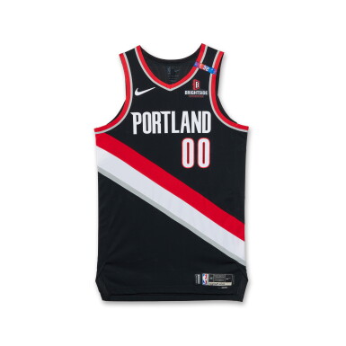 View full screen - View 1 of Lot 187. Scoot Henderson Portland Trail Blazers 2024-2025 Game Worn Icon Edition Jersey .