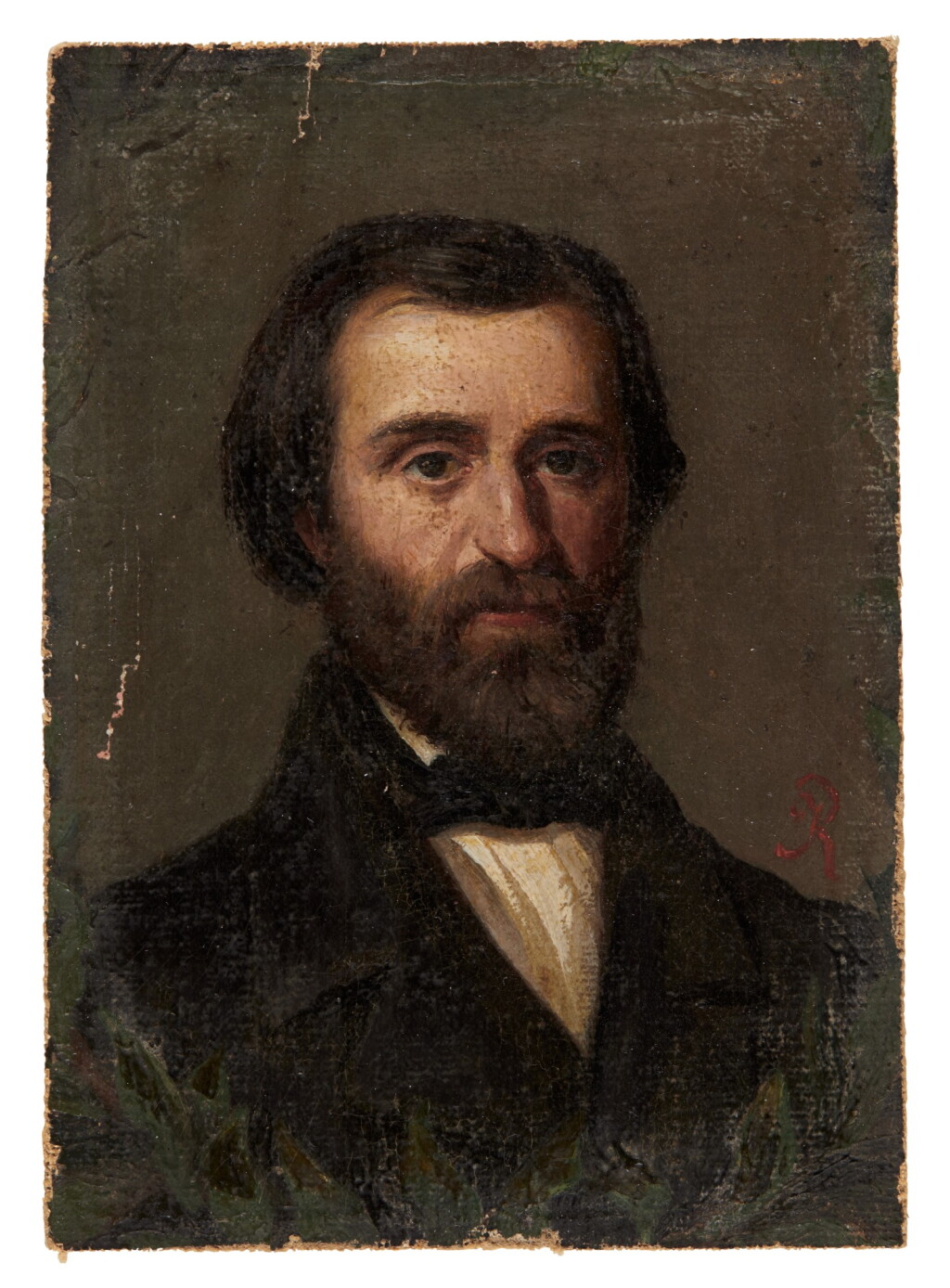 View full screen - View 1 of Lot 83. G. Verdi. Portrait in oils of the composer, after 1858.