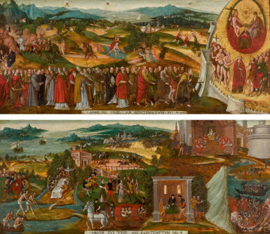 View full screen - View 1 of Lot 3. SOUTH GERMAN SCHOOL, CIRCA 1560 | The love of self, even to the contempt of God; The love of God, even to the contempt of self.