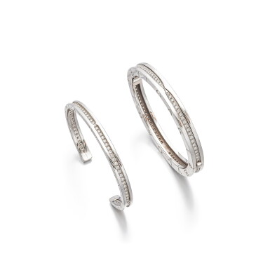 View full screen - View 1 of Lot 1711. ‘B.zero1’ Diamond Bangle and Cuff Bracelet | 寶格麗 | ‘B.zero1’ 鑽石 手鐲二枚 .