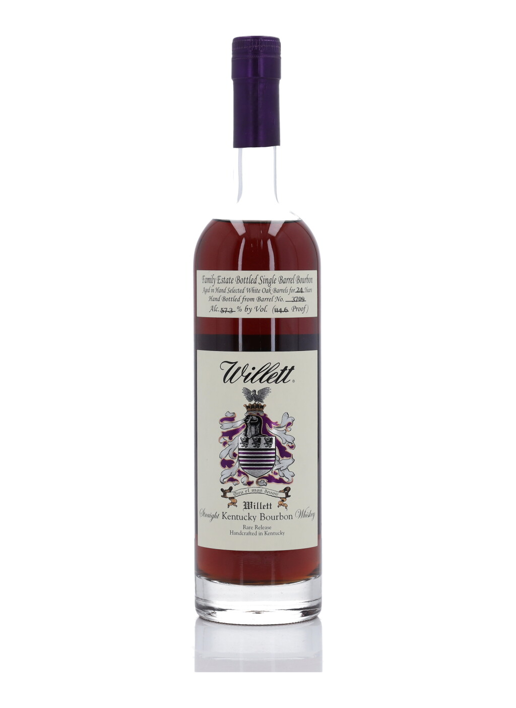 View full screen - View 1 of Lot 513. Willett Family Estate Single Barrel Bourbon #3709 24 Year Old 114.6 Proof NV (1 Bottle 75cl).