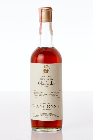 View full screen - View 1 of Lot 1022. Glenfarclas Avery's Corti Brothers 8 Year Old 86.8 proof 1969 (1 BT75).