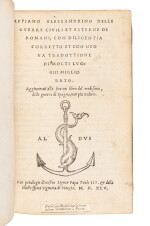 Appianus Alexandrinus, Delle guerre civili, Venice, Aldus, 1545, red morocco by Padeloup