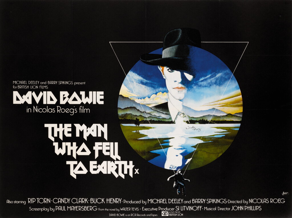 View full screen - View 1 of Lot 101. The Man Who Fell to Earth (1976) poster, British, signed by Nicolas Roeg.