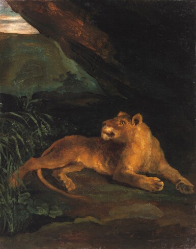View full screen - View 1 of Lot 324. Prowling lioness.