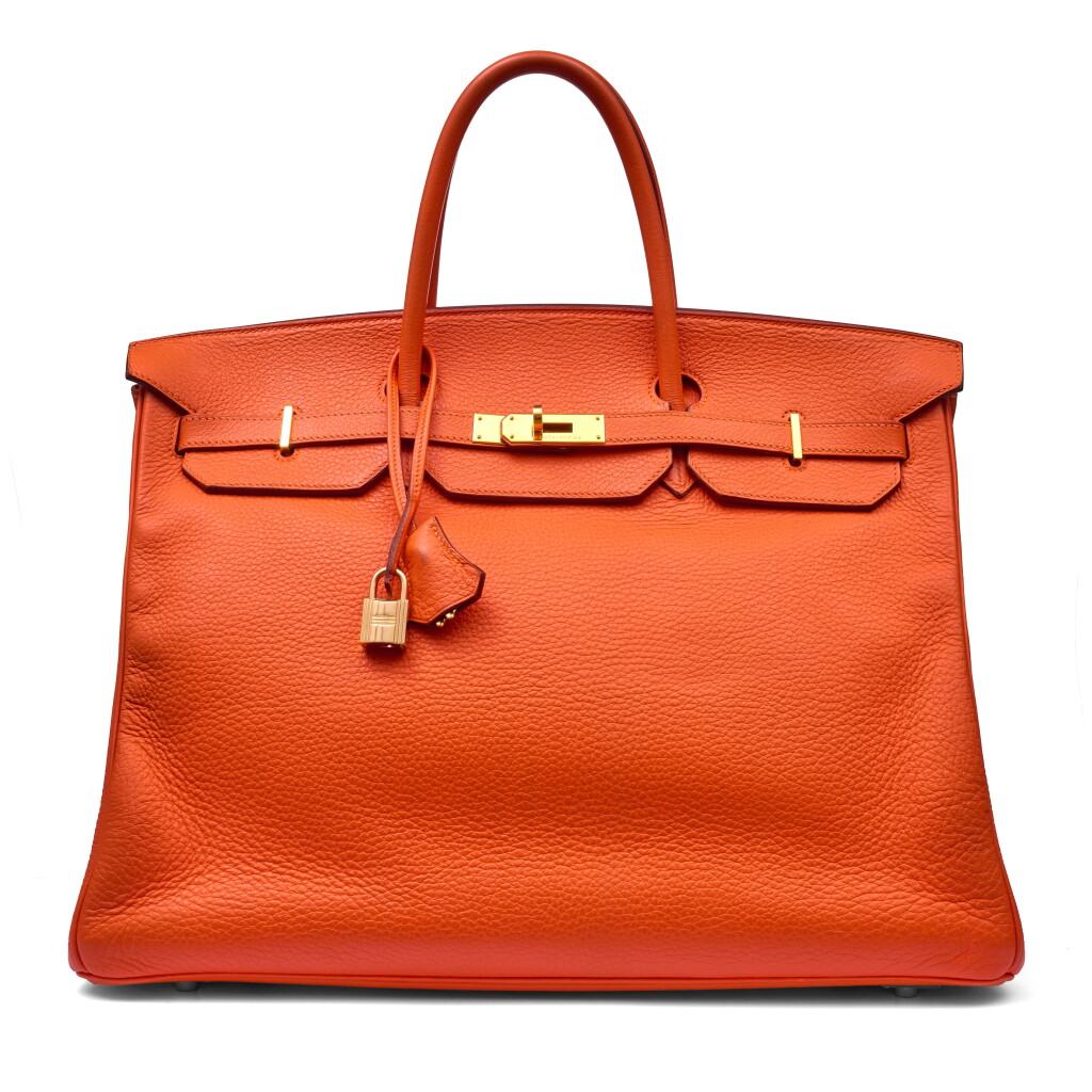 View full screen - View 1 of Lot 35. Orange H Togo Birkin 40 Gold Hardware, 2003.