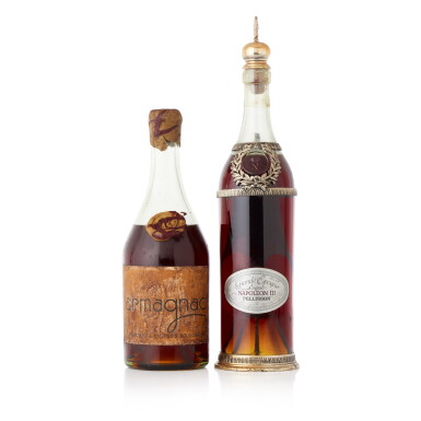 View full screen - View 1 of Lot 6810. Pellisson Napoleon III Cognac & Peuchet Armagnac Mixed Lot (2 BT70).