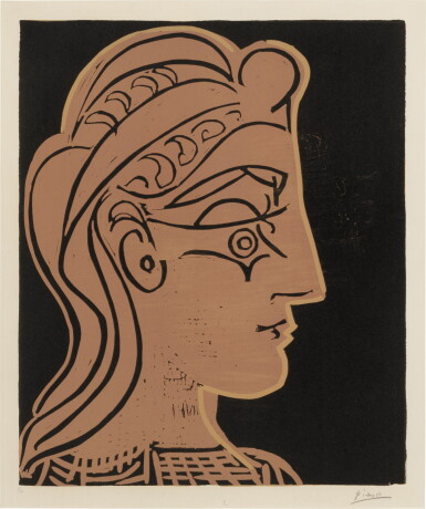 View full screen - View 1 of Lot 139. Tête de femme de profil (Bloch 905; Baer 1246).