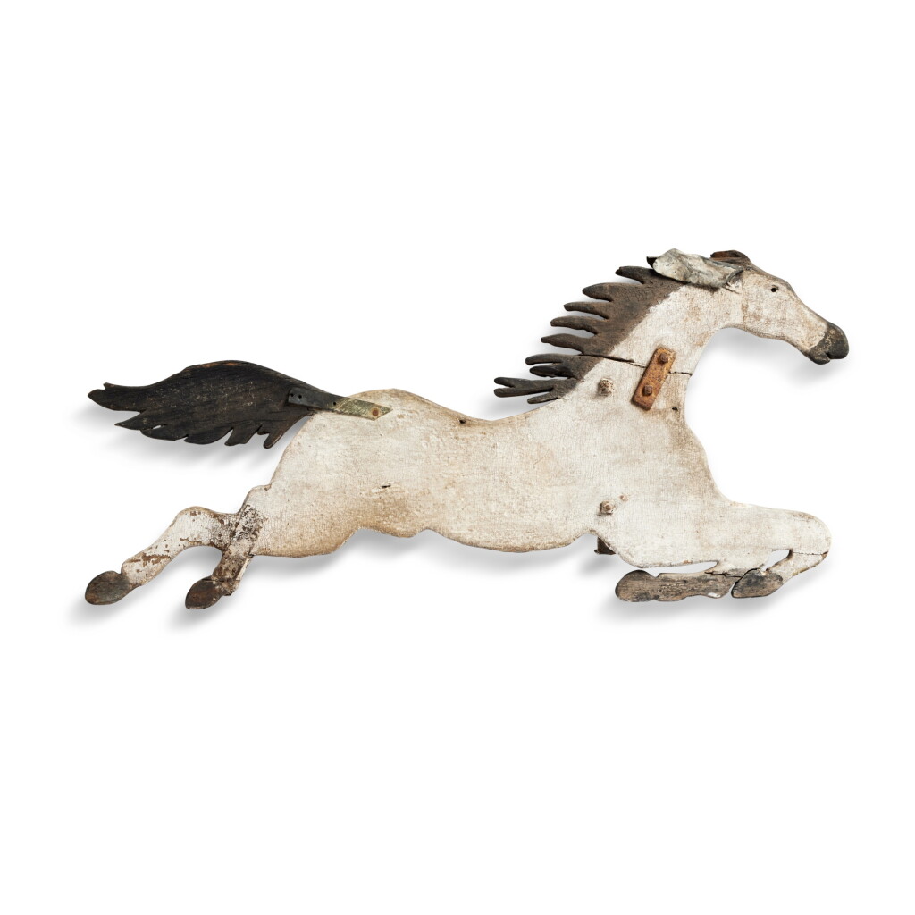 View full screen - View 1 of Lot 235. An American Flying Steeple Chase Horse Trade Sign, circa 1890.