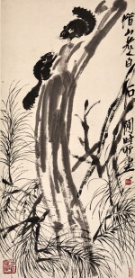 Attributed to Qi Baishi, Squirrels, Ink and color on paper, hanging scroll