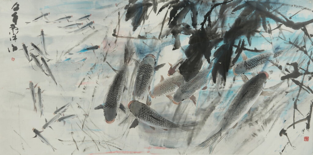View full screen - View 1 of Lot 759. Chen Wen Hsi 陳文希 | Carps 鯉魚.