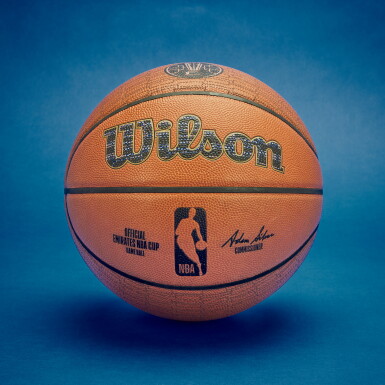 View full screen - View 1 of Lot 8. Game Used 2025-2026 ‘NBA Cup Finals Championship Clinching' New York Knicks vs. San Antonio Spurs Basketball | Matched to NBA Cup Finals and Semifinals .