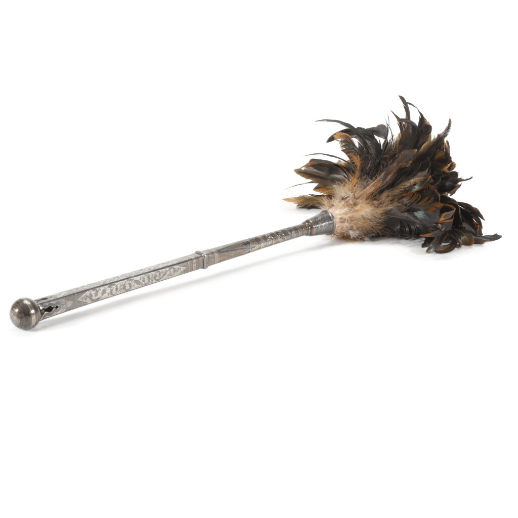 View full screen - View 1 of Lot 59. Haile Selassie I, Emperor of Ethiopia: a Caucasian silver and niello fly whisk, 20th century.