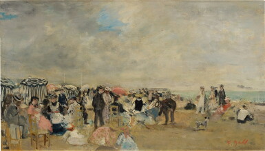 View full screen - View 1 of Lot 549. L’Après-midi des familles, enfants et nurses sur une plage Normande.
