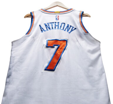 View full screen - View 1 of Lot 56. Carmelo Anthony New York Knicks 2016-2017 Game Worn Home Jersey.