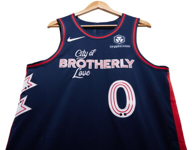 View full screen - View 1 of Lot 45. Tyrese Maxey Game Worn ‘Skills Challenge’ City Edition Jersey.