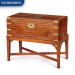 English Brass-Bound Walnut Lap Desk-on-Stand, circa 1880