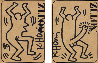 View full screen - View 1 of Lot 864. Keith Haring 凱斯 · 哈林 | Untitled (Two Works) 無題(兩幅作品).