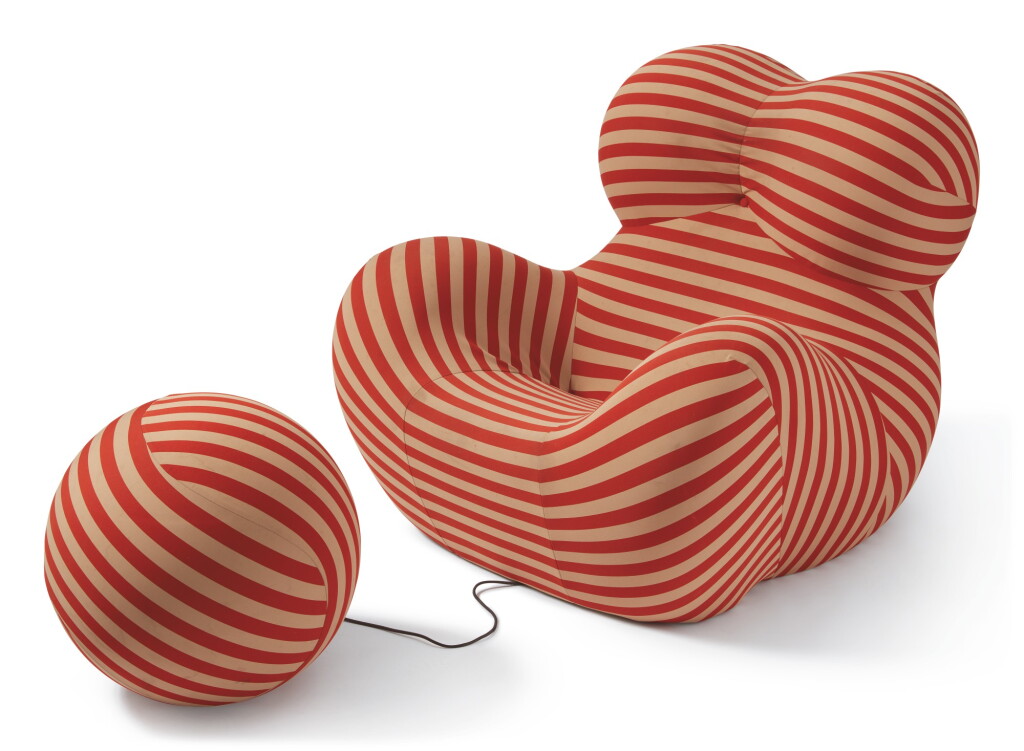 View full screen - View 1 of Lot 1. GAETANO PESCE | "UP-5 DONNA" CHAIR AND "UP-6" OTTOMAN.