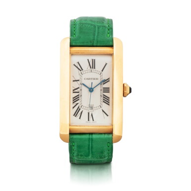 View full screen - View 1 of Lot 1043. Tank Americaine, Ref. 1740 Montre bracelet en or jaune avec date | Yellow gold wristwatch with date Vers 1998 | Circa 1998.