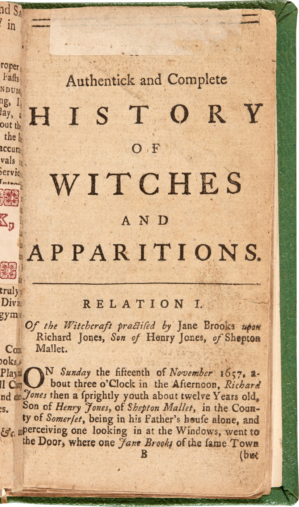 View full screen - View 1 of Lot 57. Witches | An authentick and complete history of witches and apparitions, London, 1759, modern buckram.