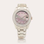 Reference 81339 Datejust Pearlmaster | A white gold and diamond-set automatic wristwatch with mother-of-pearl dial, date and bracelet, Circa 2008