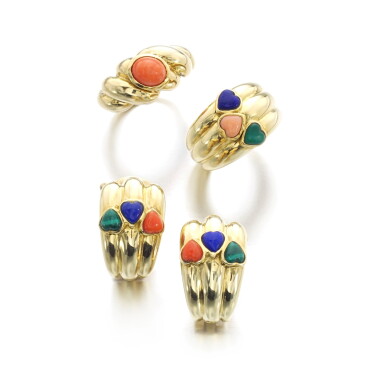 View full screen - View 1 of Lot 1203. Gem set demi-parure and a ring.