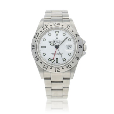 View full screen - View 1 of Lot 406. 'Polar' Explorer II, Ref. 16570 Stainless steel dual time zone wristwatch with date, 24-hour indication and bracelet, Circa 2002.