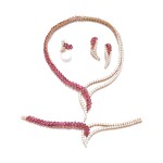 Ruby and diamond parure
