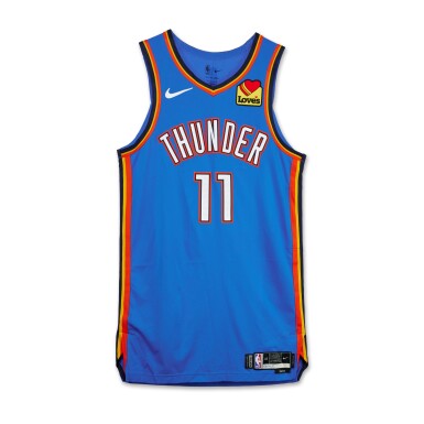 View full screen - View 1 of Lot 79. Isaiah Joe Oklahoma City Thunder 2024-2025 Kia NBA Tip-Off Game Worn Icon Edition Jersey .