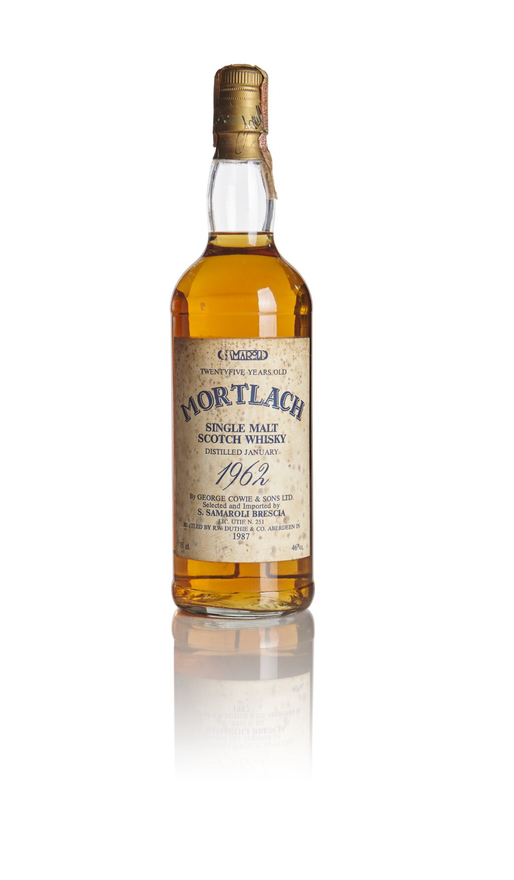 View full screen - View 1 of Lot 232. MORTLACH SAMAROLI 25 YEAR OLD 46.0 ABV 1962 .