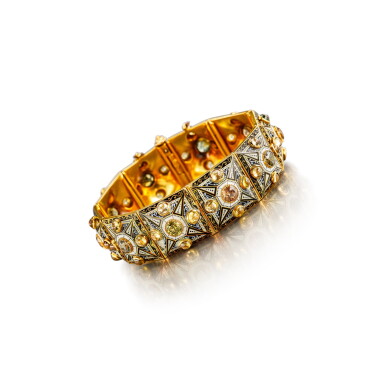 View full screen - View 1 of Lot 1856. Zircon and Enamel Bracelet, Circa 1870 | Carlo Giuliano | 鋯石 配 琺琅 手鏈,年份約1870.