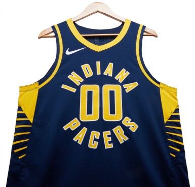 View full screen - View 1 of Lot 151. Bennedict Mathurin Indiana Pacers 2023-2024 Game Worn Icon Edition Jersey .