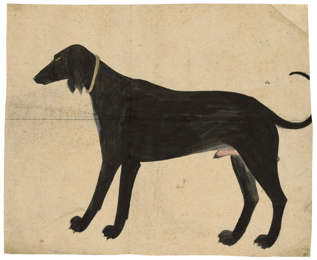 View full screen - View 1 of Lot 229. A black hunting Saluki, India, Rajasthan, probably Mewar, second half 18th century.