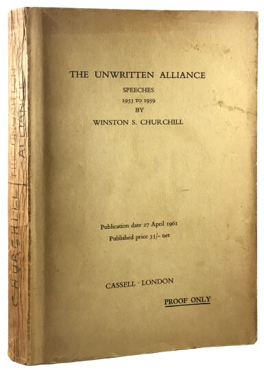 View full screen - View 1 of Lot 71.  Winston S. Churchill | The Unwritten Alliance: Speeches 1953 to 1959. London: Cassell and Co., 1961  .