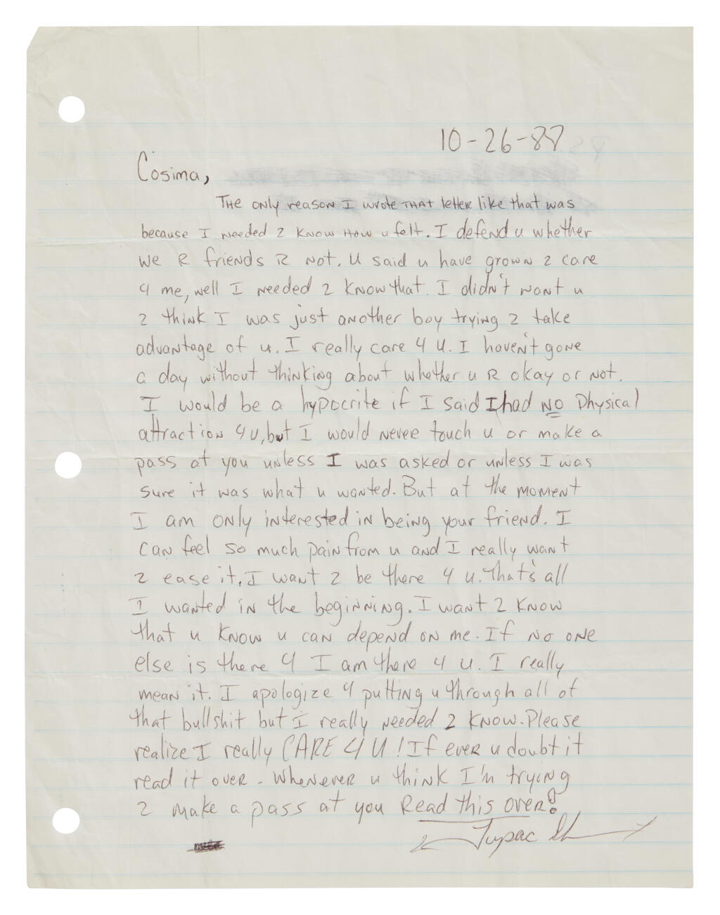 View full screen - View 1 of Lot 70. Tupac Shakur.