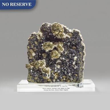 View full screen - View 1 of Lot 256. Sphalerite with Pyrite and Calcite.