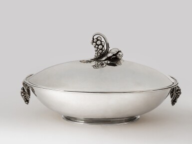 View full screen - View 1 of Lot 16. A Danish Silver Vegetable Dish and Cover, No. 408B, Georg Jensen Silversmithy, Copenhagen, 1945–1977.