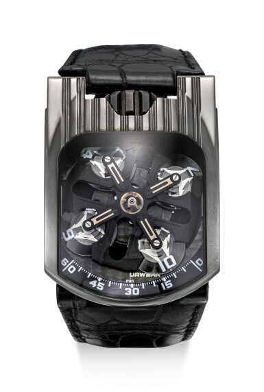 View full screen - View 1 of Lot 8010. Urwerk | UR-103T, A limited edition altin gold wristwatch with satellite hour display, control board and power reserve indication, Circa 2010 | UR-103T 限量版Altin金腕錶,備衛星時刻顯示、控制板及動力儲備顯示,約2010年製.