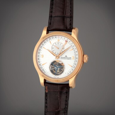View full screen - View 1 of Lot 12. Master Tourbillon, Reference JLQ1652420 | A pink gold one minute tourbillon wristwatch with date | Circa 2012 | 積家 | Master Tourbillon 型號JLQ1652420 | 粉紅金1分鐘陀飛輪腕錶備日期顯示,製作年份約2012.