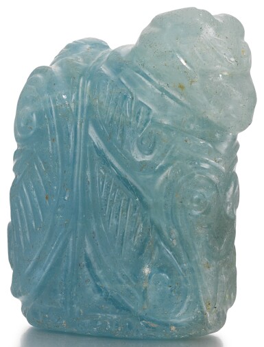View full screen - View 1 of Lot 440. A RARE AQUAMARINE CHESS PIECE, EGYPT, IRAQ OR PERSIA, 9TH CENTURY.
